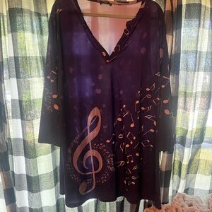 Music notes lily by firmiana tunic